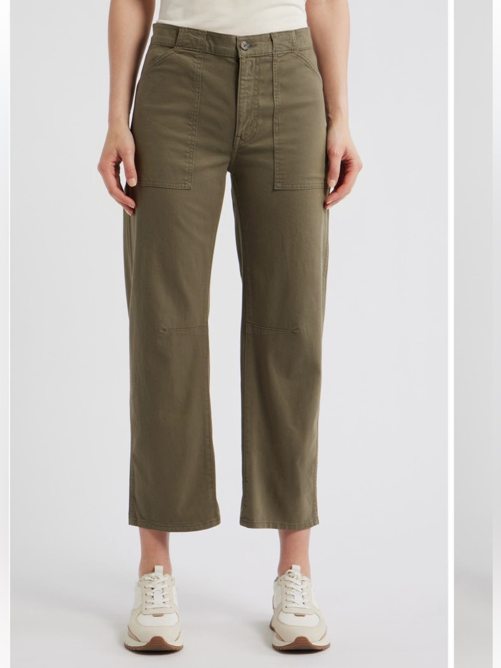 MADEWELL Darted Barrell Leg Olive Cropped Utility Pants